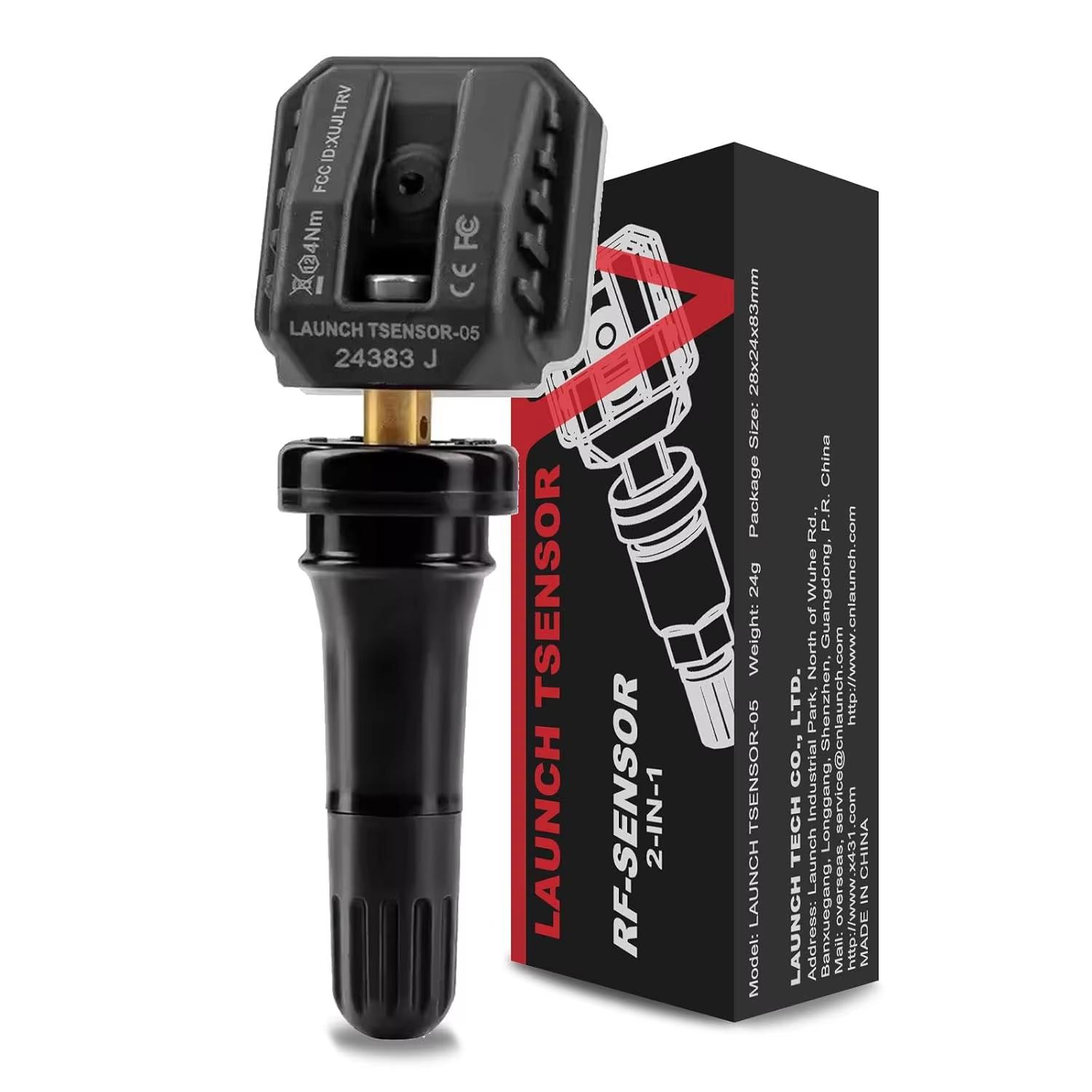 

LAUNCH X431 TSENSOR-05 Universal TPMS Sensor 315MHz/433MHz Dual Frequency Adjustable Angle Rubber Valve Tire Pressure Monitor 1 Pcs