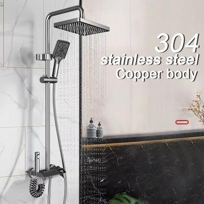 Stainless Steel Bathroom Showerhead Set Thermostatic Digital Display Showerhead Piano Key Advanced Shower Set