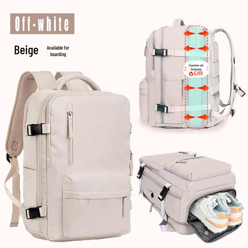 Unisex Expandable Travel Backpack with Large Capacity and Laptop Compartment