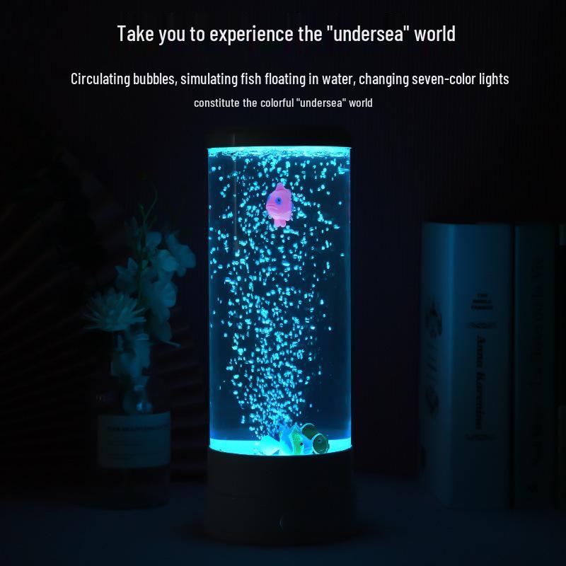Colorful LED Jellyfish Bubble Night Light for Bedroom Atmosphere