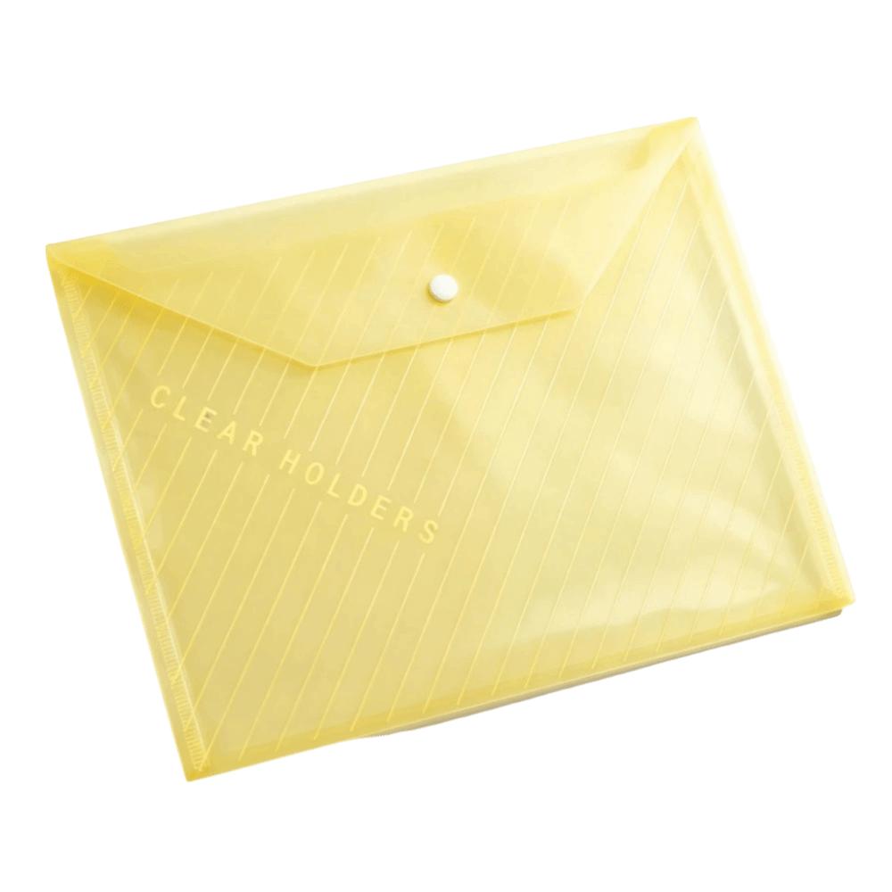 20 pcs Clear Plastic Snap Button File Folders Multi Color Exam Paper Storage Bag Student