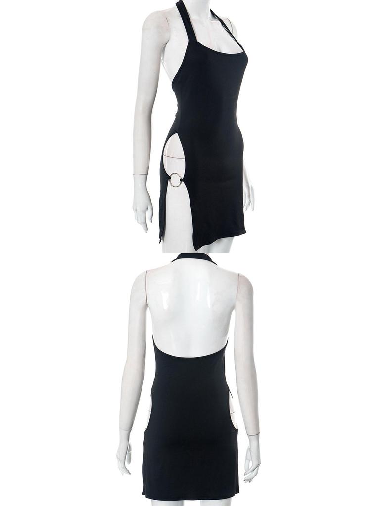 European/American Style 2026 Summer Halterneck Backless Bodycon Dress