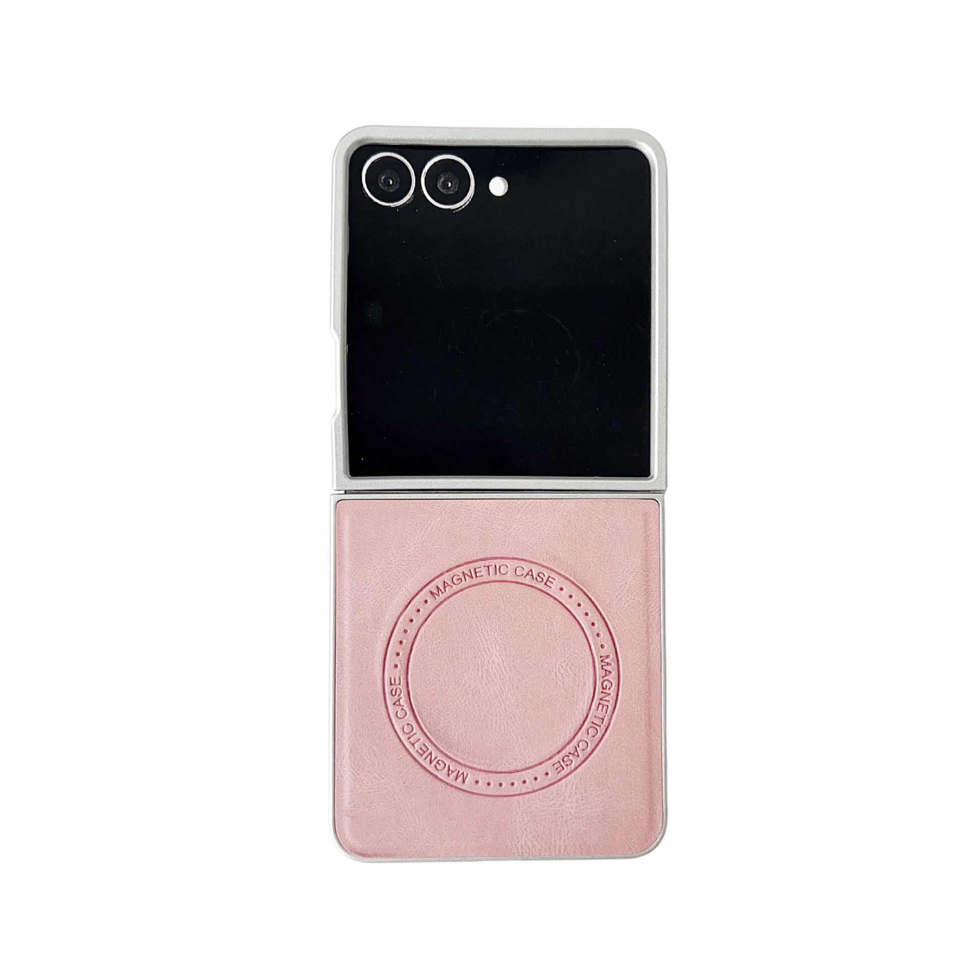 

Pearlescent Skin-Feel Magnetic Case for Samsung Z Flip7/5/6 - Anti-Fall Protection Samsung Z Flip5 рожевий