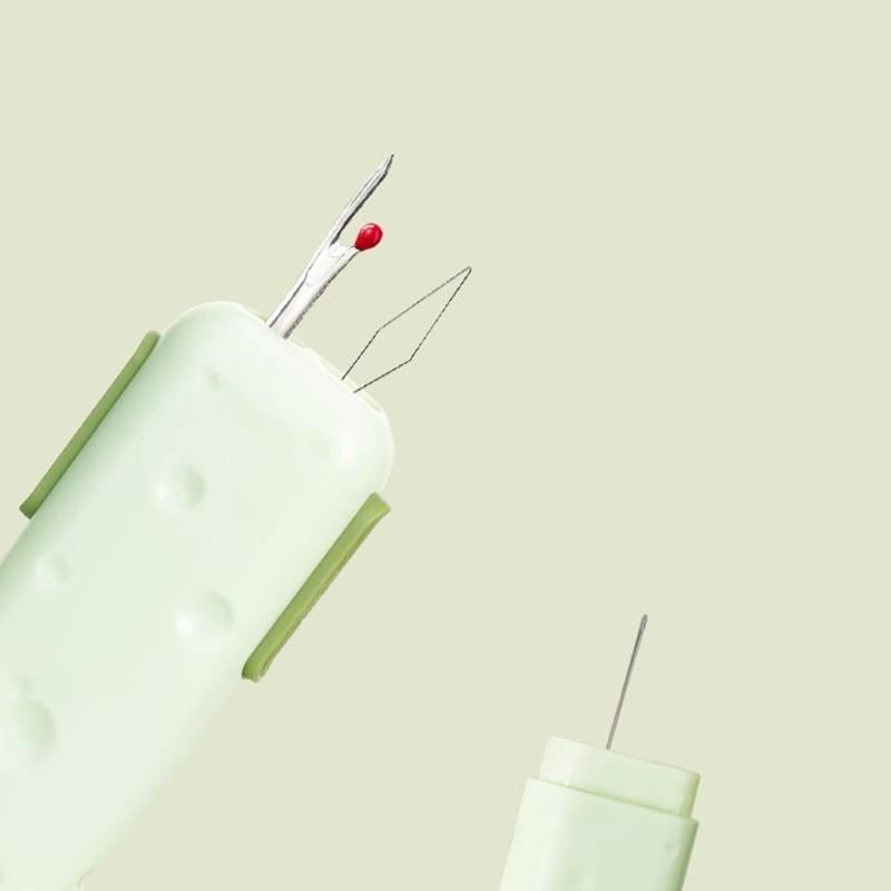 Retractable Seam Unpicker and Threader with Magnetic Needle Pin Holder Multifunctional Needle Threading Tool for Sewing