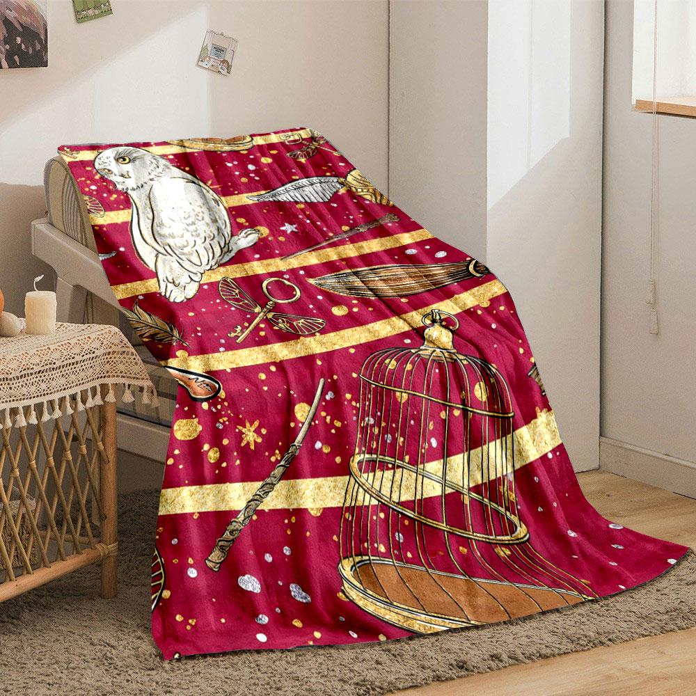Harry Potter Hedwig Owl Magic Elements Blanket bedroom Blanket for Livingroom Couch lunch break Soft throw for Friend's festival Gift