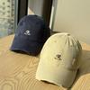 Burgundy Frayed Vintage Embroidered Baseball Cap for Couples, New Spring/summer/autumn Versatile Large-brimmed Age-reducing Cap
