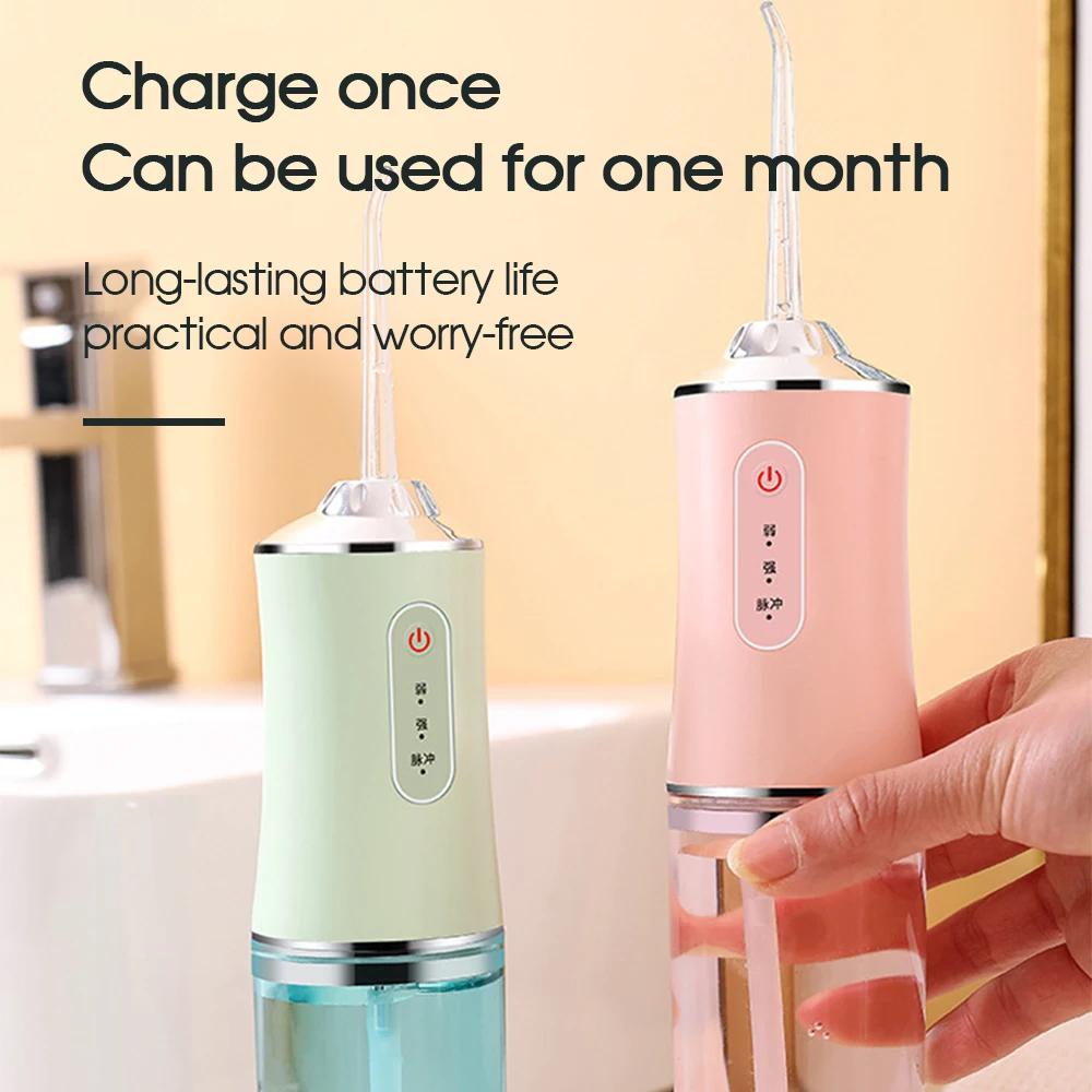 Water Flosser Munddusche USB Wiederaufladbar 220ml 3 Modi Tragbar Zahnwasserbehälter für Zähne Wasserdicht Zahnreiniger Flosser