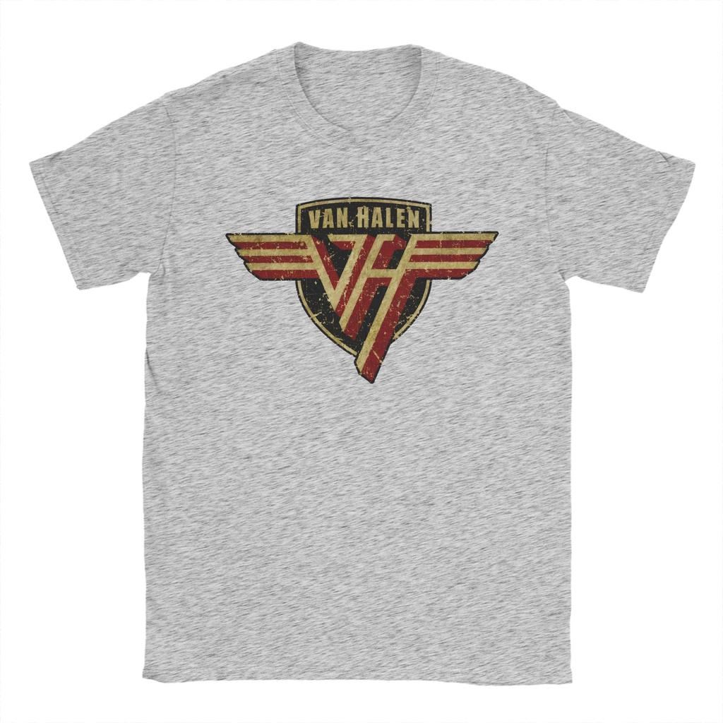 Harajuku TShirt Van Halen Rock Music Band Logo Cotton T Shirts Novelty Tee Shirt for Unisexs Summer YK Casual Short Sleeve Tees