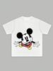 Disney Mickey Mouse Men's Casual Cartoon Print Short Sleeve T-Shirt Cotton Tee Couple Outfit Clothing White T-Shirt Men Clothing