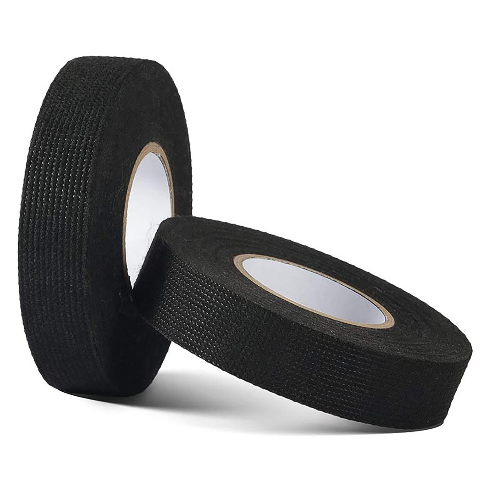 

2Pcs Automotive Wiring Harness Tape Easy Tearing Noise Reduction Heat Proof Flexible Fabric Car Multipurpose Tape Black