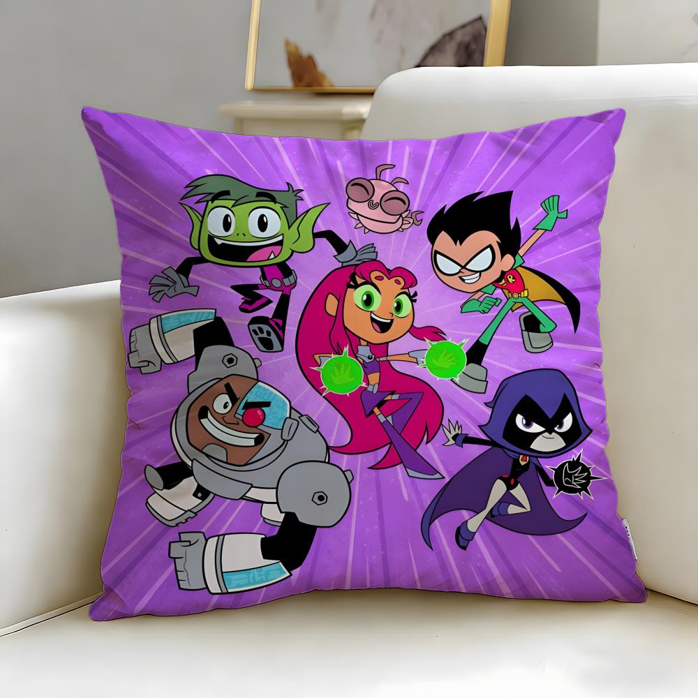 popular animated series Teen Titans Go Cushion Cover Soft  EasyWash Pillow Case  Versatile for Couch Bed Travel and Office