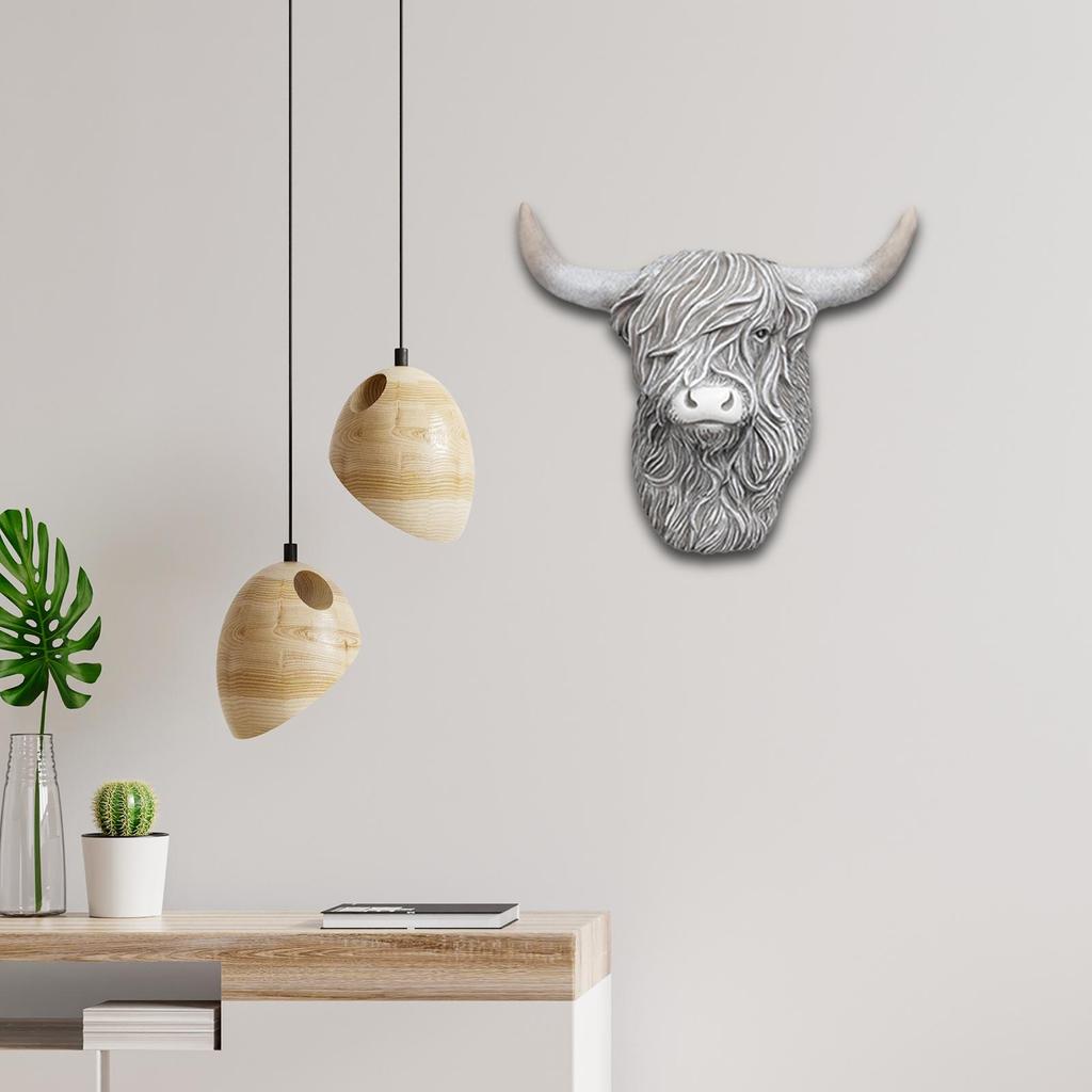 Highland Cow Decor Cute Wall Mounted Decoration for Garden Fence Living Room