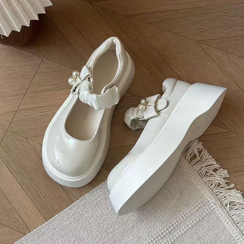 Platform-soled College Style Pearl Japanese Jk Small Leather Shoes Women's Sweet and Cool Skirt Mary Jane Shoes Spring New Models