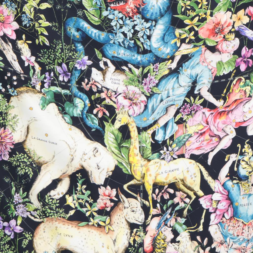 DIOR [Excellent Condition/Domestically Authorized] 22AW XKDOO090I603C581TU D-Constellation Silk Square scarf Black/MulticolorUsed