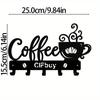 Coffee Bar Decor Rustic Metal Wall Art with Coffee Mug Sign and Hooks Coffee Shops and Homes Featuring a Stylish Coffee Bar Sign