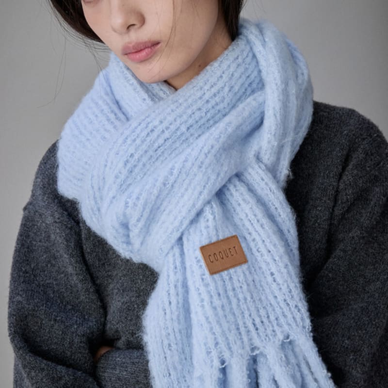 COQUET Teddy Emblem Muffler Sky Blue