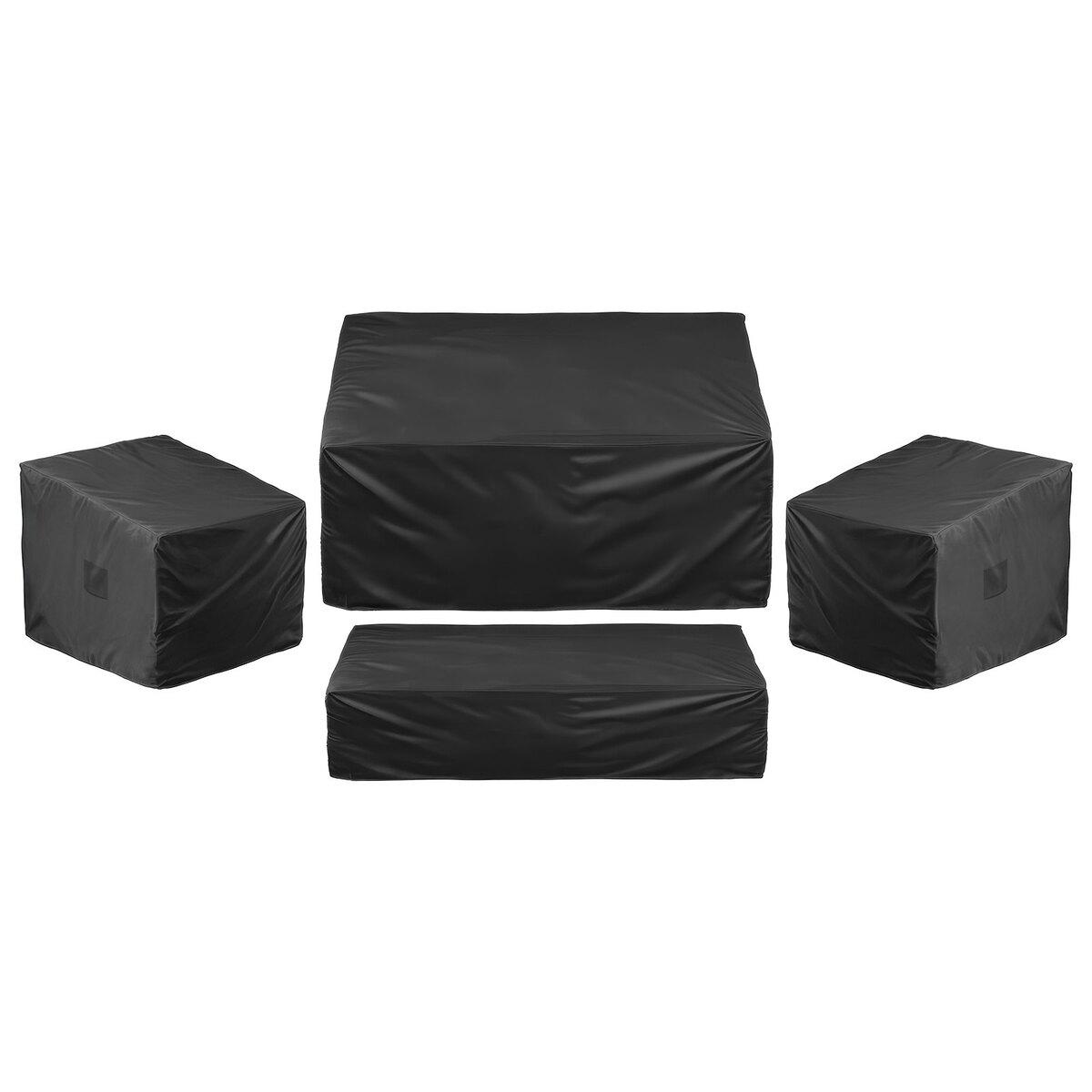 Terrassenmöbel Abdeckung 4-teiliges Set 420D Wasserdicht Tisch Stuhl Sofa