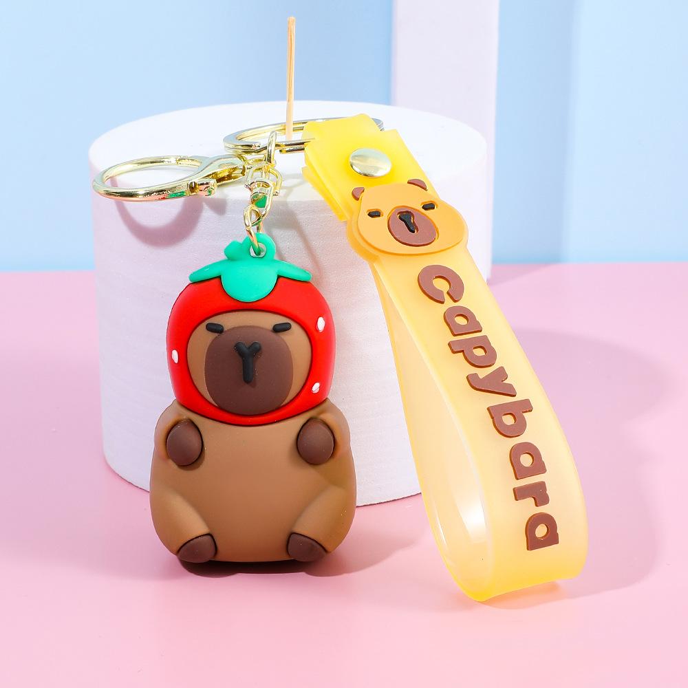 Creative Cute Capybara Keychains For Car Keychain Anime Cartoon Capibala Pendant Women Doll Keyring Charm Holiday Gifts Jewelry