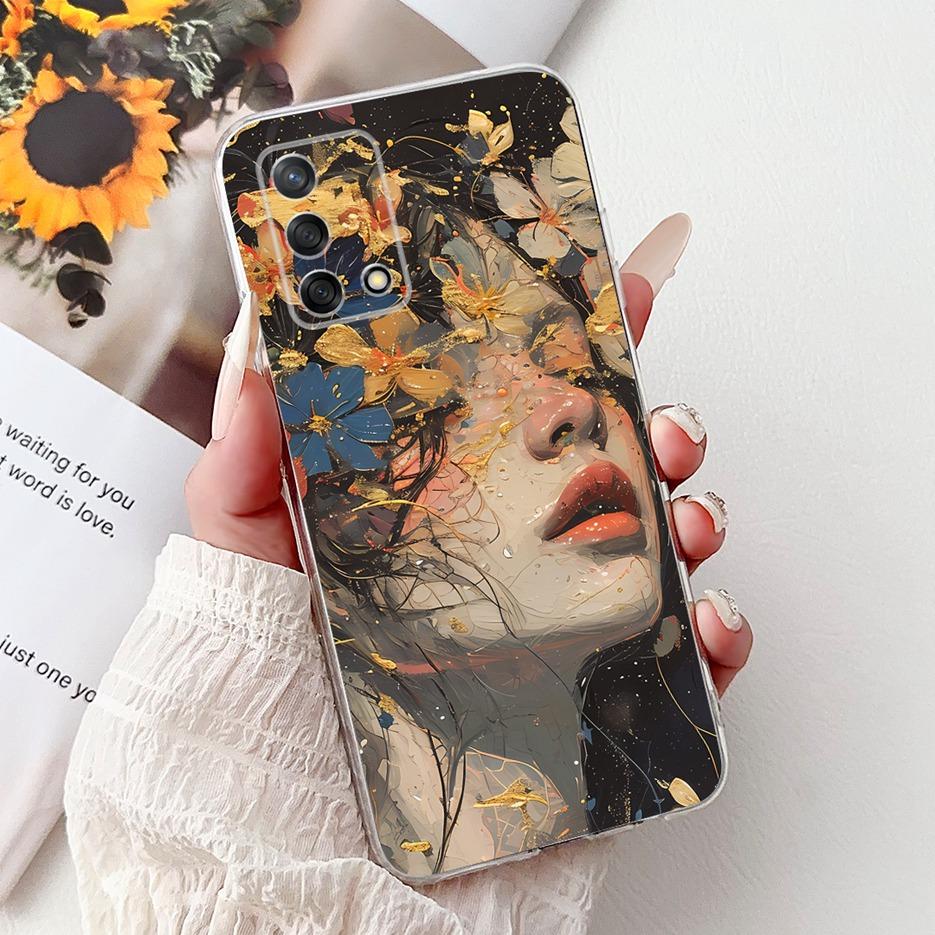 For Oppo A74 4G Case Reno 6 Lite CPH2365 Cute Cat Lion King Painted Cover Soft Slim Phone Case For Oppo A95 A 74 Reno6 Lite Bags