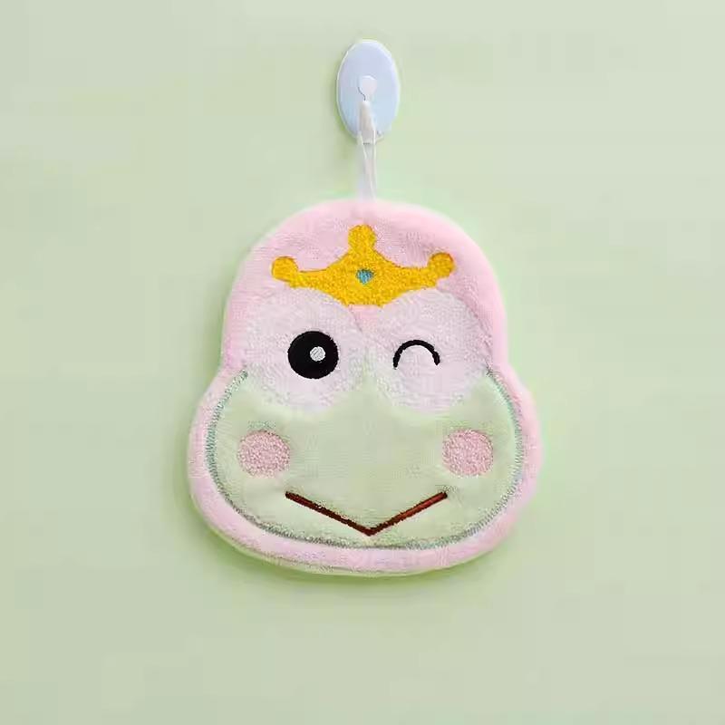 

Coral fleece Melody hand towel cute frog ugly fish hanging towel does not absorb water shed hair bathroom 21*24cm