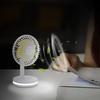 Adjustable Speed Desk Fan for Home, Quiet Operation Fan with LED Bedside Small Light Function, Rechargeable Handheld Fan, Portable Mini Fan for