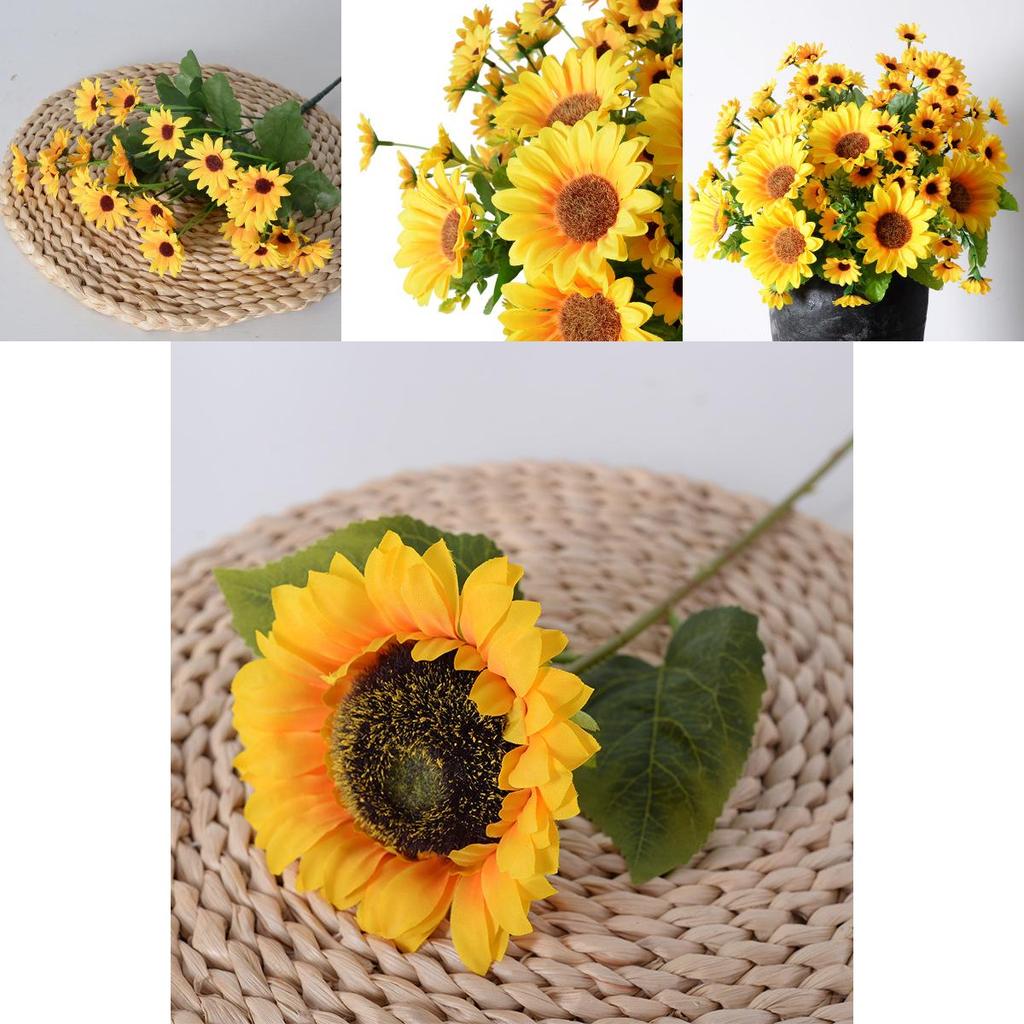 Sunflower Artificial Flowers For Home Decor And Photography Props With Silk Material