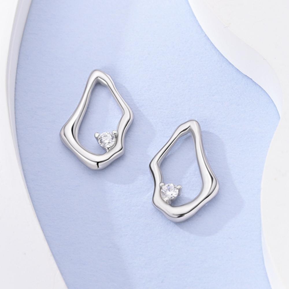 

Silver 925 Irregular Rhombus Charming Fashion Earring Fine Jewelry for Women Gift