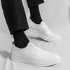 Fashion British Gentleman White Lace Up Patent Leather Derby Shoes For Men Dress Evening Wedding Groom Footwear Sapato Social Masculino