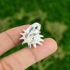 925 Silver Round Labradorite Gemstone Flower Bezel Third Eye Chakra Ring Jewelry