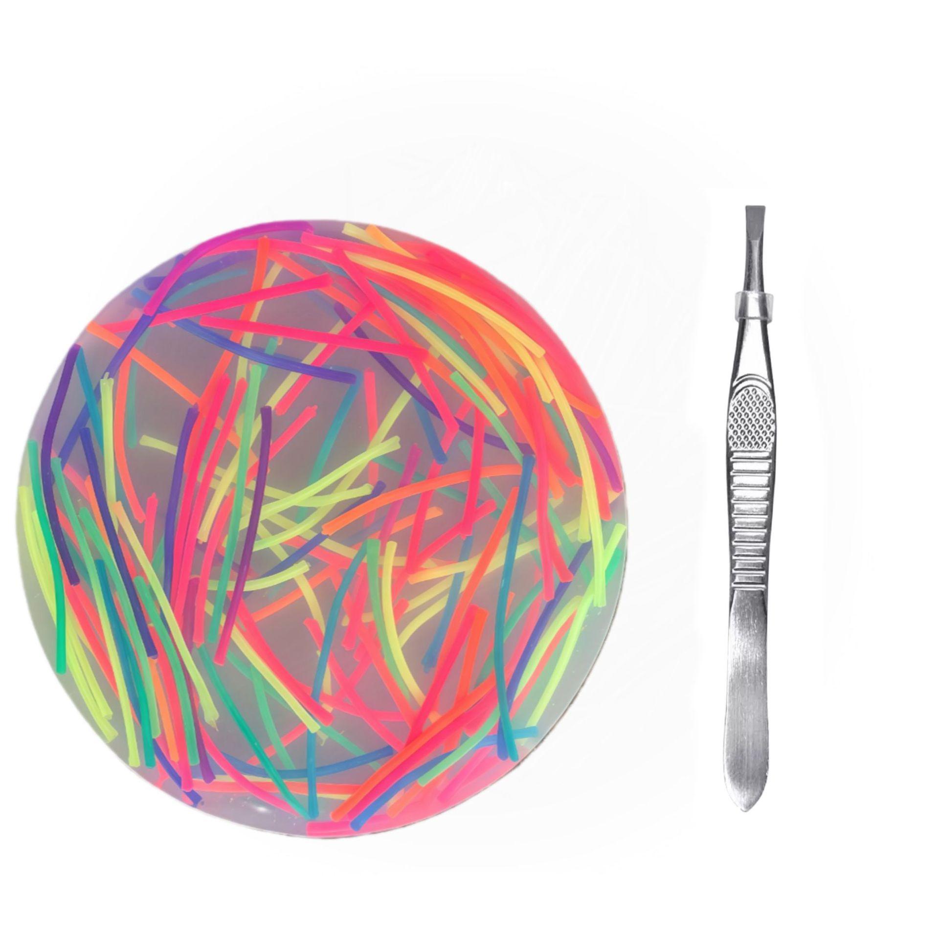 

Silicone decompression sensory peeling toy with round silk thread and tweezers decompression toy