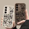 Black Mushroom Pattern Phone Case For Samsung Galaxy S25 S22 S21 Ultra S24 S23 S20 FE Plus A35 A55 A54 Shockproof Silicone Cover