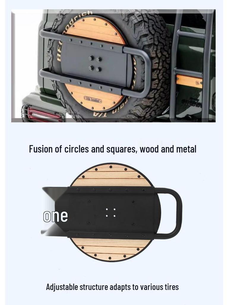 Fits 2018-2025 Suzuki Jimny 3/5-Door Tailgate Metal Spare Tire Cover, Adjustable.