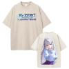 Hot Anime Re ZERO Emilia Kawaii Graphic Tee Men Women Short Sleeve Clothing Washed Cotton Tshirt Casual T-shirt Vintage T Shirt
