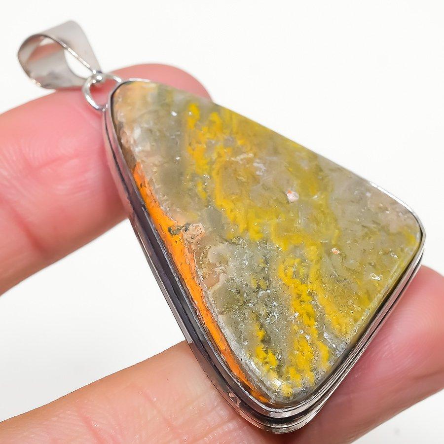 

Подвеска из натурального серебра 925 пробы с яшмой, диаметром 2,29 дюйма, i2A99