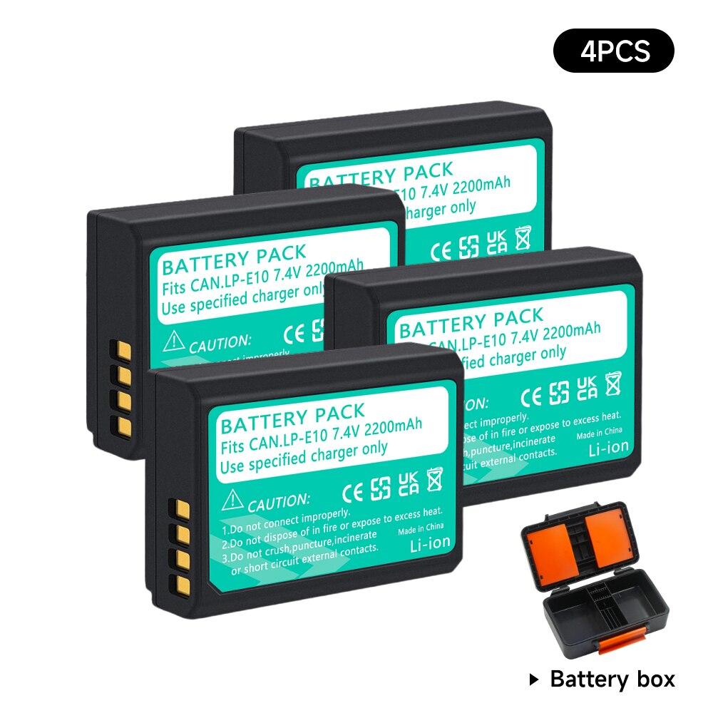 PALO LP-E10  Camera Battery +Battery Box For Canon EOS 1100D 1200D 1300D 1500D 2000D 3000D 4000D KISS X50 X70 X80 Rebel T3 T5 T6