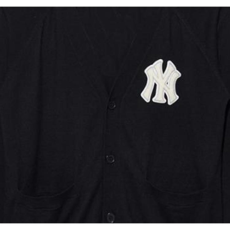 New Era MLB Logo Print Single-Breasted V-Neck Sweater Unisex sweater Black 13512333