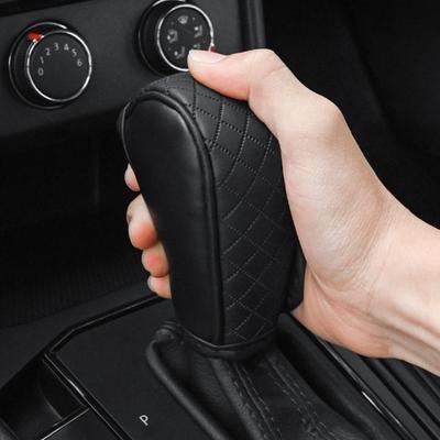 Car Shift Handle Cover Leather Non-Slip Shift Knob Cover Delicate Wear-resistant Adjustable Universal Car Interior Accessories