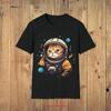 Astronaut CaT T-Shirt Lustig Liebhaber Ideal für T-Shirt Vintage Gewaschen Bequem Unisex Lässig Vielseitig Leicht Stilvoll Streetwear