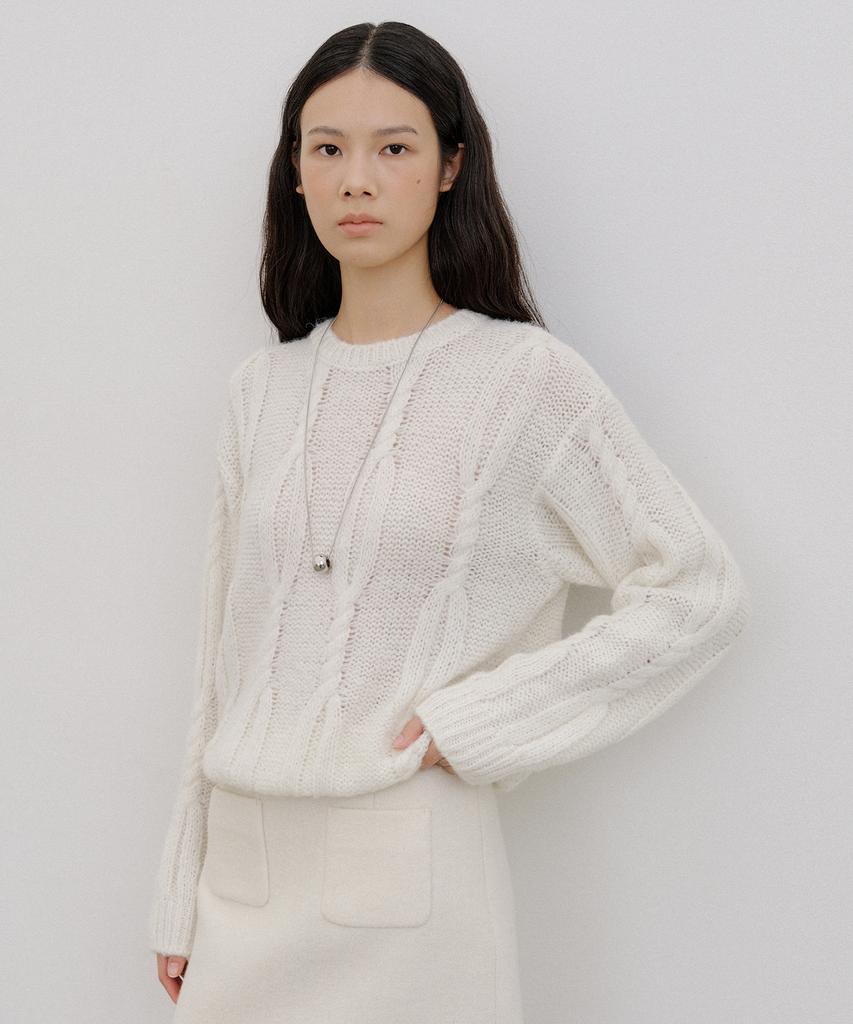 OCTETTE Loose Cable Pull-Over Knit_3Color