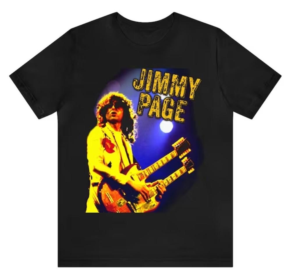 Led Zeppelin Jimmy Page T-Shirt Led Zeppelin Rock N Roll Shirt Jimmy Page Tee Unisex T-Shirt XXL