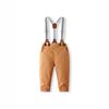Boys' British Style Floral Shirt & Suspender Pants Set - Spring/Autumn
