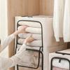 Foldable Clothes Storage Boxes Large Capacity Bins with Metal Frame Lids Clear Window and Sturdy Handles Daily Use