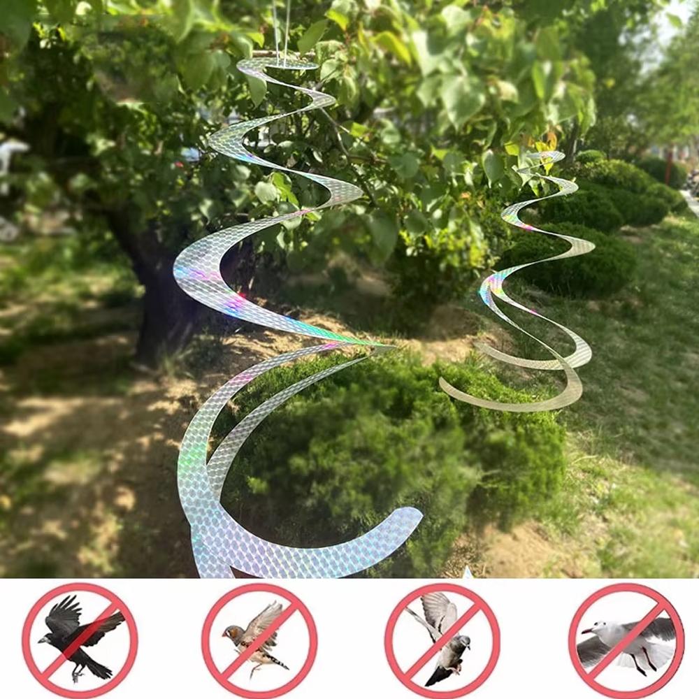 Nastro Riflettente a Spirale Anti Uccelli Nastro Repellente Acustico per Uccelli Repellente per Volpi Piccioni Nastri a Nastro per Controllo Parassiti