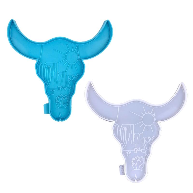 Animal for Head Silicone Mold Wall Pendant Decor Resin Casting Mold Bull for Head Coaster Epoxy Casting Mold Home Decor