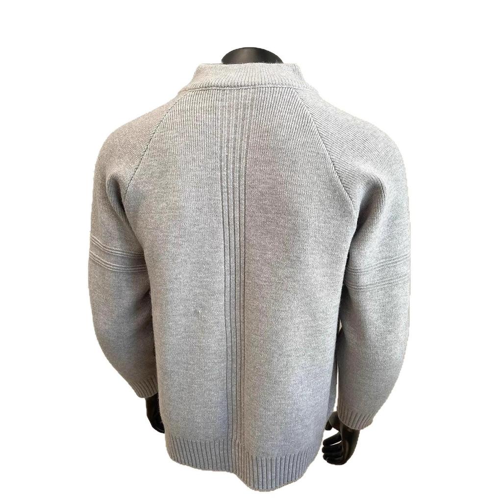Vielseitiger Herren-Strickpullover mit halbem Reißverschluss und Stehkragen für Herbst/Winter