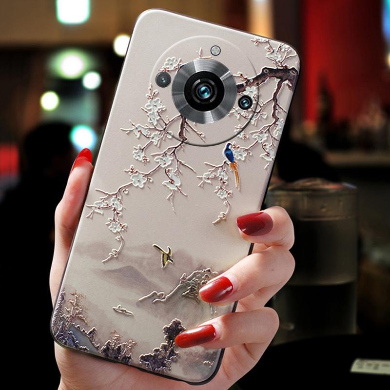 3D Relief Phone Case For Realme 11 Pro+ Case Floral Silicon Cover for Realme 11 Pro Plus Case Realme11 5G 4G 11Pro Cases Fundas