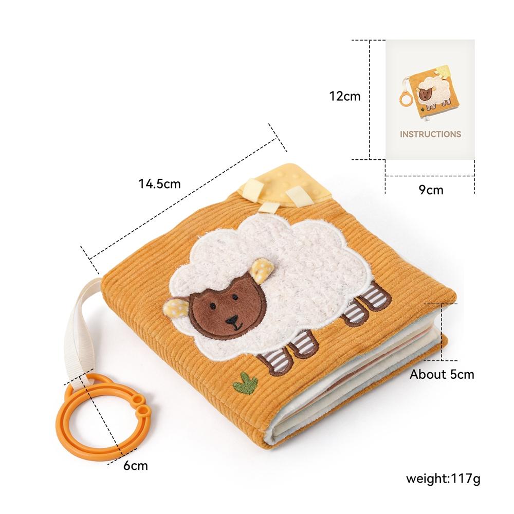 Baby Cloth Book With Bear Goose Sensory Crinkle Activity Book With Mirror Teether And Hanging Ring Early Educational Toys
