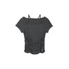 Guess Short Sleeve Tee With Shoulder Strings And Shirring Yp2k1438