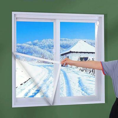 Fenster-Isolierfolie für den Winter, für den Innenbereich, winddicht, warm, selbstklebend, für energiesparende, kristallklare, weiche Glasschrumpf-Wärmefolie