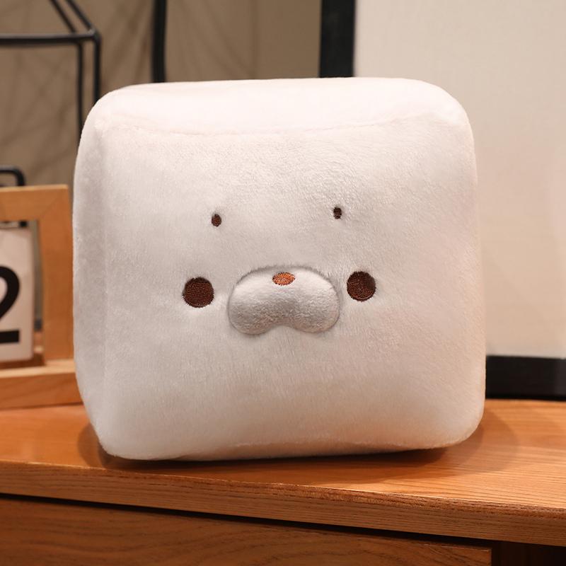 Creative Square Seal Plush Toy Cartoon Seal Stress Relief Doll Funny Animal Cushion Home Decoration 7cm белый